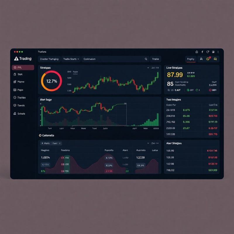 Trading monitoring interface with live P&L panel and alert feed